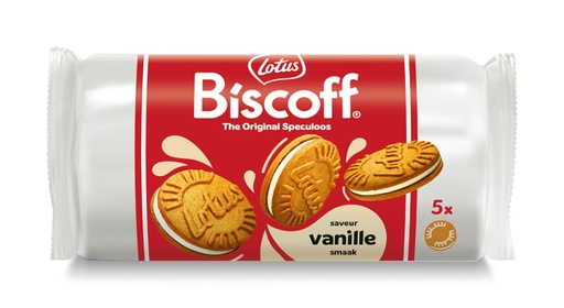 [1435775] Biscuits Lotus Biscoff spéculoos sandwich vanille 5 pièces