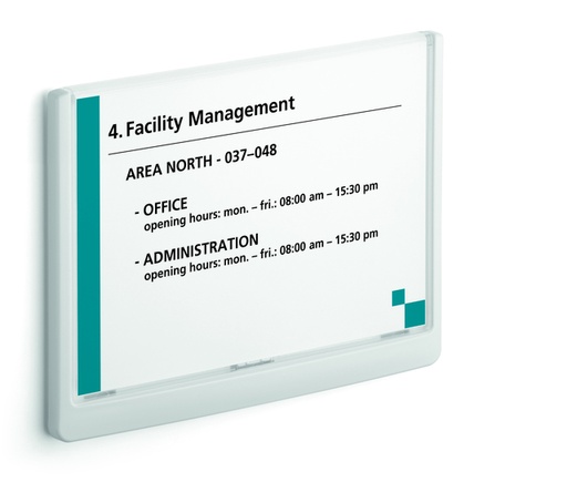 [1435909] Plaque de porte Durable Click Sign A5 paysage blanc