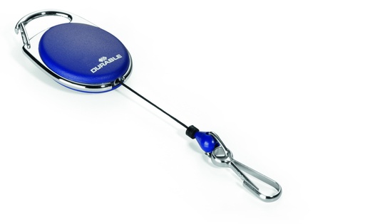 [1435912] Enrouleur Durable Style avec mousqueton bleu