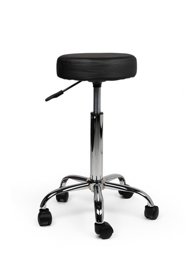 [1435955] Tabouret kruk Office standaard met gasveer harde wielen zw