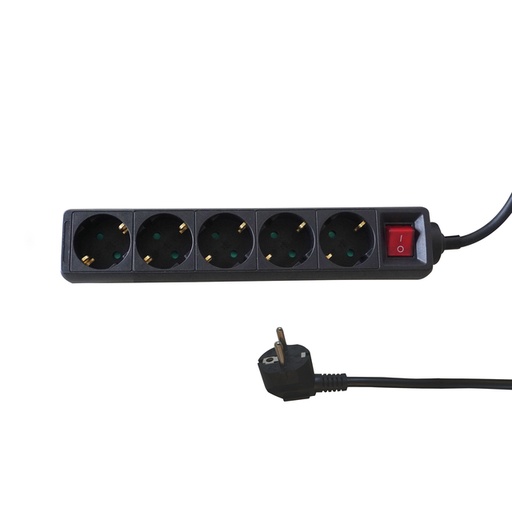 [1436005] Stekkerdoos BRASQ 5 voudig 5 meter zwart