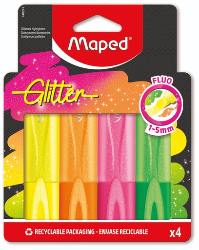 [1436306] Surligneur Maped Glitter set 4 couleurs fluorescentes