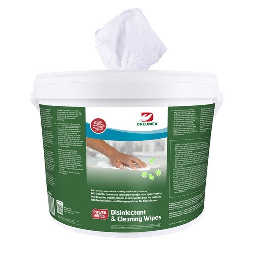 [1436315] Lingette désinfectante Dreumex Disinfectant & Cleaning seau 800 pièces blanc