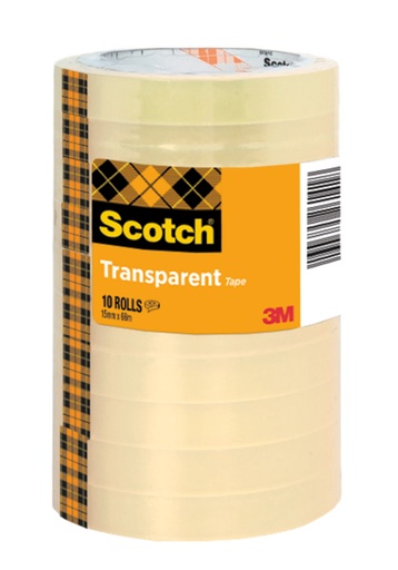[1436319] Ruban adhésif Scotch 508 15mmx66m transparent 10 rouleaux