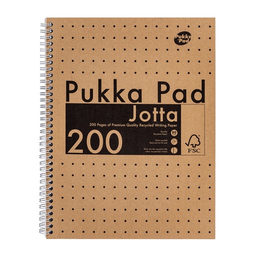 [1436325] Cahier de projets Pukka Pad Jotta A4 ligné 200 pages 80g kraft