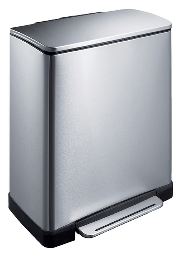 [394552] Poubelle à pédale EKO E-Cube 18+28 litres inox