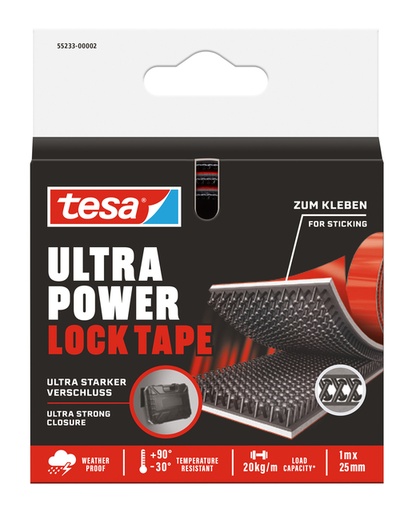 [1436602] Bande auto-agrippante tesa Ultra Power Lock 100cmx25mm noir