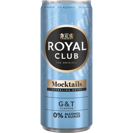 [1436615] Mocktails Royal Club gin tonic 0% suiker en alcohol blik 250 ml