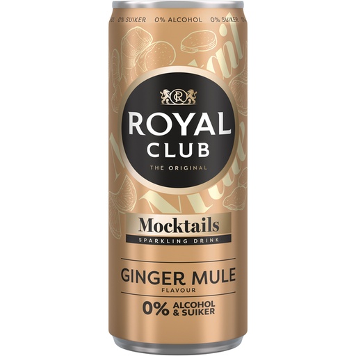 [1436616] Mocktails Royal Club ginger mule 0% suiker en alcohol blik 250 ml