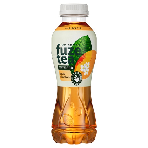 [1436618] Boisson Fuze Tea pêche fleur de sureau sans sucre bouteille 400ml