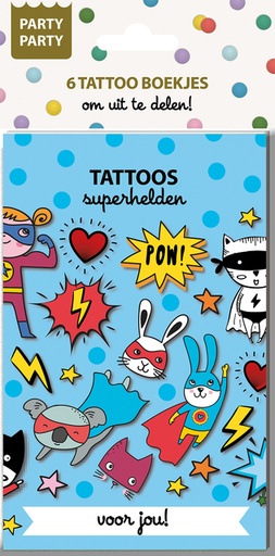 [1436625] Party Party 6 Tattoo boekje Superhelden Interstat