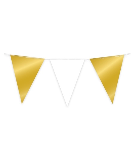 [1436762] Party Flag Foil Gold and white