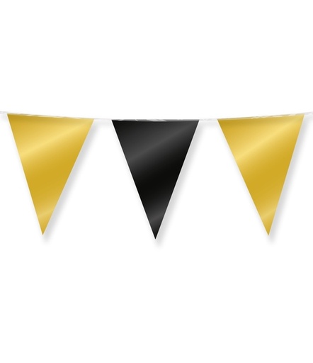 [1436789] Party Flag Foil Gold and black