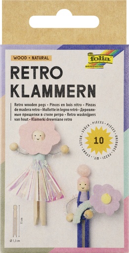[1436795] Wasknijper Folia retro pak à 10 stuks