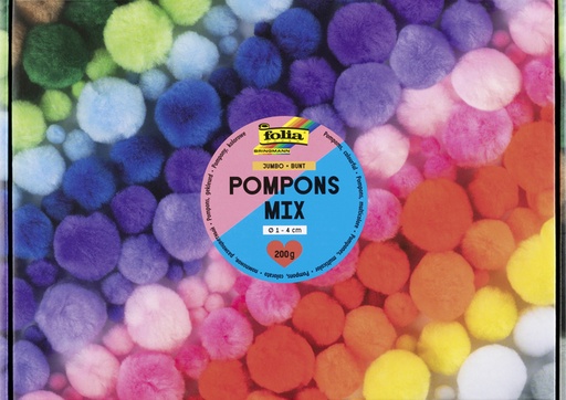 [1436796] Pompons Folia 200g assorti