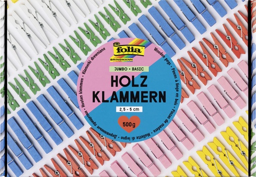 [1436799] Pince à linge Folia Jumbo 500g assorti