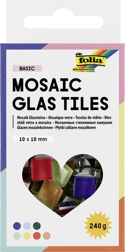 [1436803] Mosaïque en verre Folia 10x10mm Basic assorti