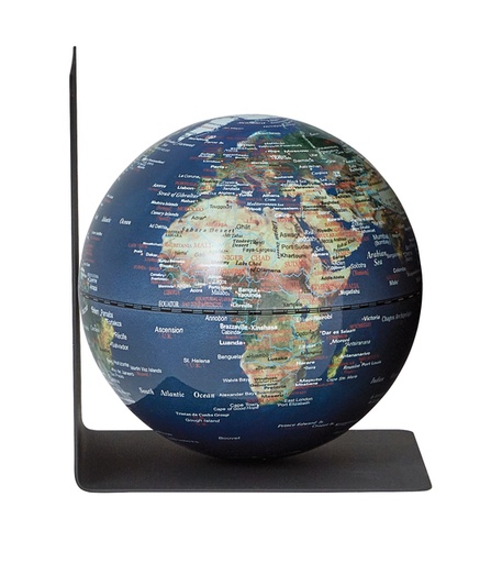 [1436809] Boekensteun Troika met magnetische globe 13cm blauw-groen