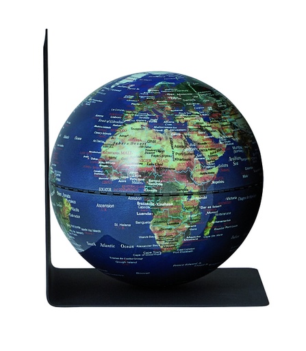 [1436809] Serre-livres Troika avec globe magnétique 13cm bleu-vert
