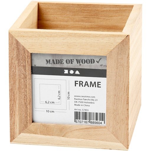 [1436829] Pennenbakje Creativ Company 10x10x10cm hout