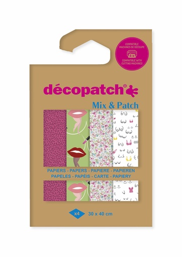 [1437175] Hobbypapier Décopatch 30x40cm set à 4 vel thema Ode aan de vrouw