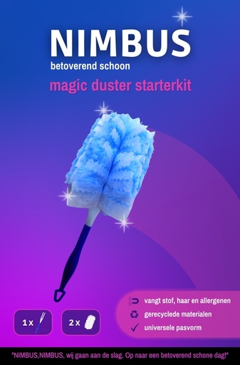 [1437199] Duster Nimbus starterskit 1 houder en 2 dusters