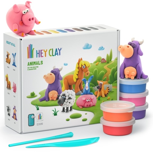 [1437224] Klei Hey Clay dieren set à 15 delen