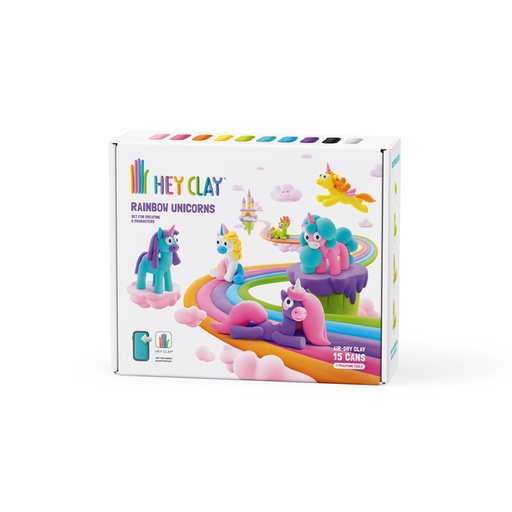[1437225] Klei Hey Clay eenhoorn set à 15 delen