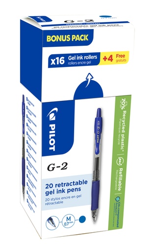 [1437385] Gelschrijver PILOT BL-G2-7 medium blauw 16+4 gratis