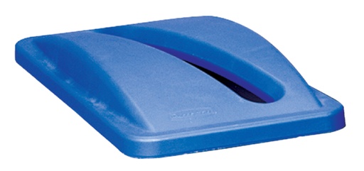 [394814] Couvercle Rubbermaid Slim Jim Vented ouverture papier bleu