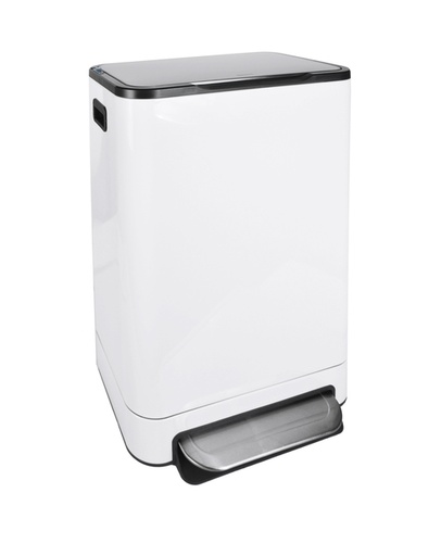 [1437566] Poubelle à pédale Desq 40 litres acier inoxydable blanc