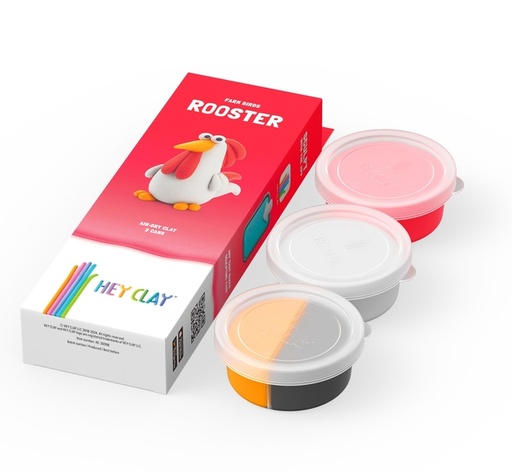 [1437633] Klei Hey Clay Rooster 3 potjes