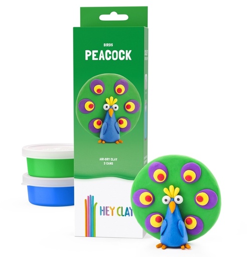 [1437635] Klei Hey Clay Peacock 3 potjes