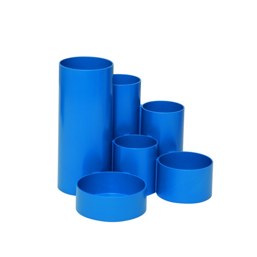 [1437883] Organisateur de bureau MAULtubo 6 compartiments Ø150x125mm bleu