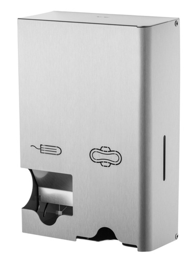 [1437924] Distributeur produits hygiène féminine MediQo-line petit inox revêtement anti-empreintes