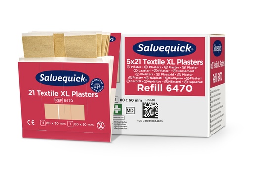 [1437977] Pleisters Salvequick textiel extra groot 6x 21 stuks
