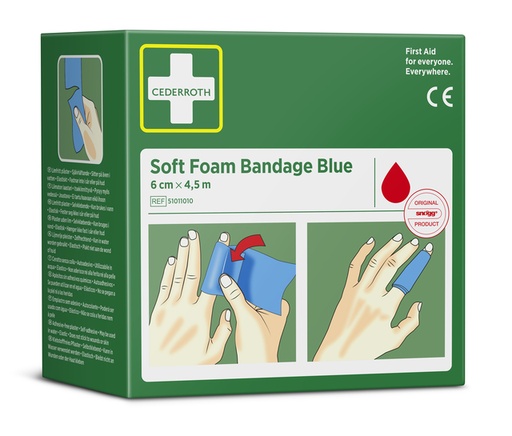 [1437991] Bandage Cederroth Soft Foam 6cmx4,5m blauw