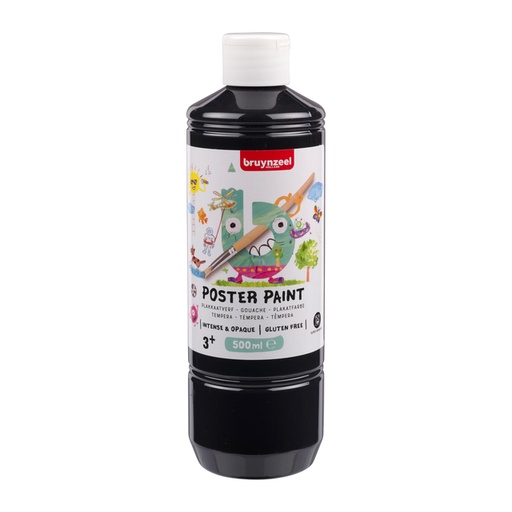 [1438022] Plakkaatverf Bruynzeel fles à 500ml zwart