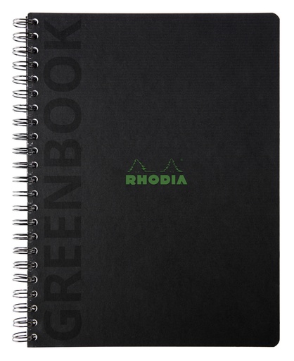 [1438053] Cahier Rhodia Greenbook recyclé A4+ ligné 160 pages 90g couverture rigide