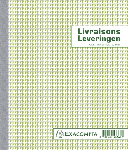 [1438090] Kasboek Exacompta Manifold leveringen dupli 50vel NL FR