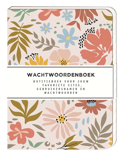 [1438138] Wachtwoordenboek Interstat softcover 144vel 120x160mm Soft Floral
