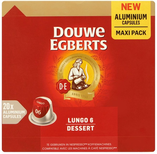 [1438158] Koffiecups Douwe Egberts Lungo dessert 20 stuks