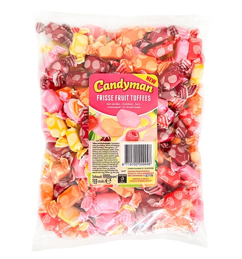 [1438166] Bonbons Toffees Candyman fruits sachet 1kg