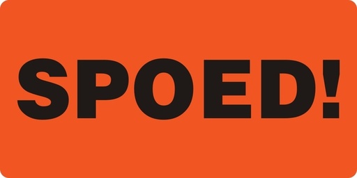 [1436113] Waarschuwingsetiket IEZZY spoed 80mmx40mm 500 stuks