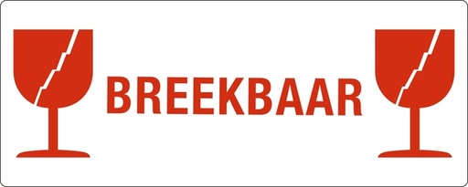 [1436118] Waarschuwingsetiket IEZZY glas breekbaar 150mmx60mm 500 stuks