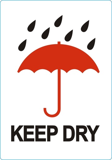 [1436121] Etiquette d'avertissement IEZZY Keep Dry 74x105mm 500 pièces
