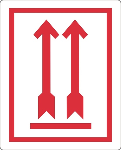 [1436122] Etiquette d'avertissement IEZZY Flèche vers le haut 74105mm rouge 500 pièces