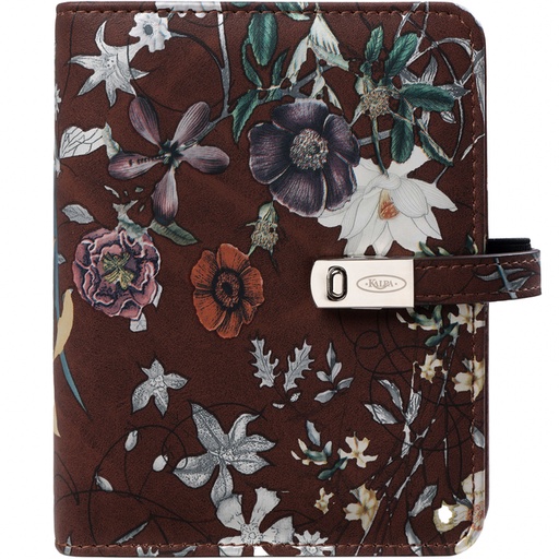 [1436156] Organiseur Kalpa Pocket Agenda 2025-2026 7 jours/2 pages floral brun