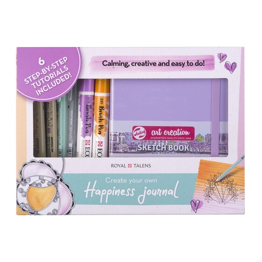 [1436200] Happiness Journal Set Royal Talens 8-delig