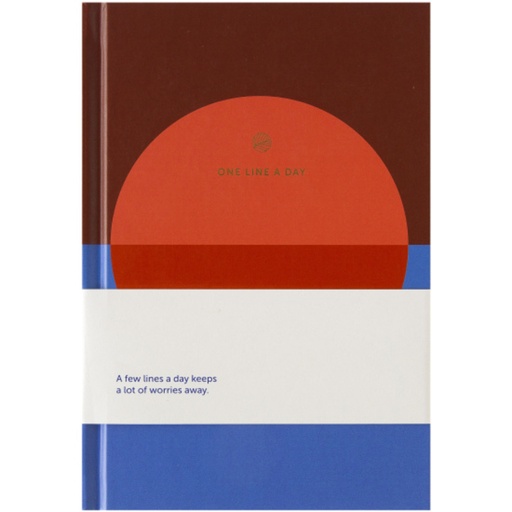 [1436400] Carnet de notes A5 One line a day bleu rouge ligné